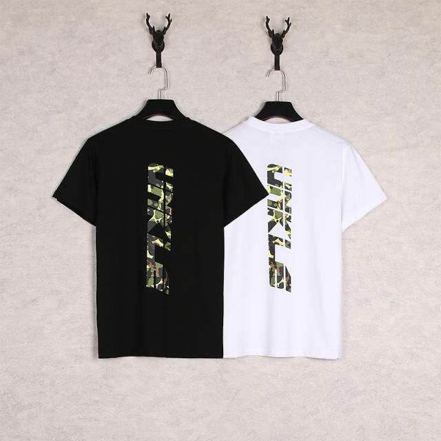 Bape Camouflage Yellow Green Black Ape Head Letter Print tee 2 colors