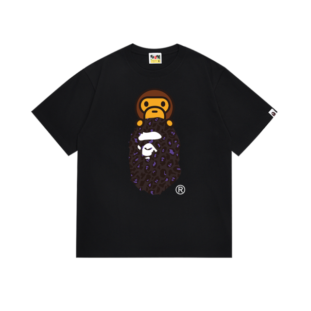 Bape Leopard Ape Head Cartoon Monkey Print Tee 4 colors