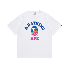Bape Beach Sunset Ape Head Two Color Letter Print Tee 2 colors