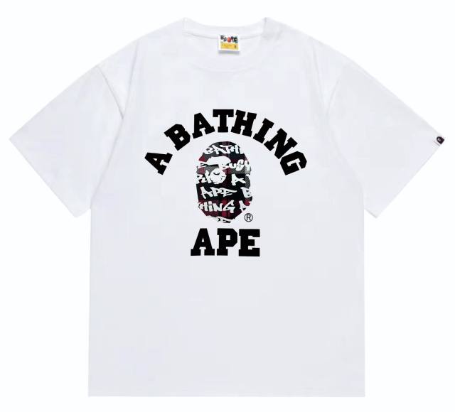 Bape Lettered Graffiti Plaid Ape Head Tee 4 colors