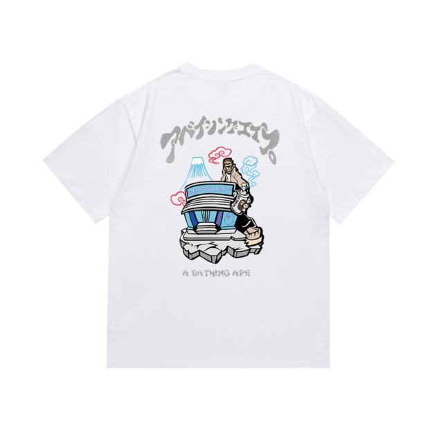 Bape store behind the flaming ape head Mt. Fuji Tee 2 colors