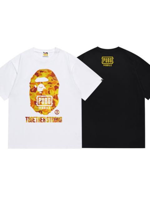 Bape PUBG Co-Branded Orange Camouflage Ape Head Tee 2 colors