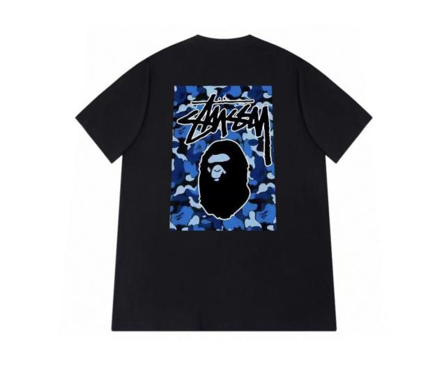 Bape STU Co-Branded Camouflage Ape Head Tee 2 colors