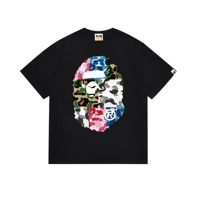 Bape Camouflage Colorblock Ape Head Tee 2 colors