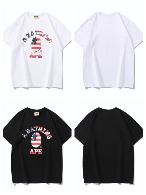 1:1 Quality Bape Star Spangled Banner Limited Ape Letter Tee 2 colors