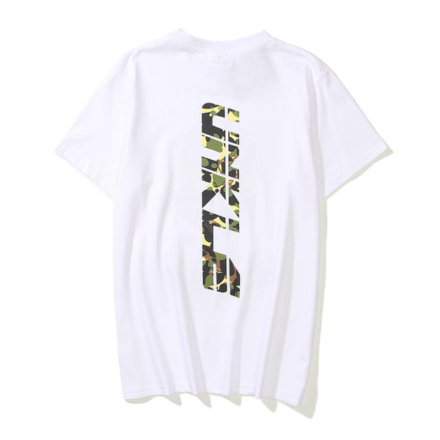 Bape Camouflage Yellow Green Black Ape Head Letter Print tee 2 colors