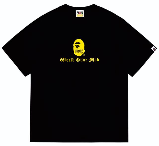 Bape 1993 Colorblock Ape Head Back Gothic Letter Print Tee 2 colors
