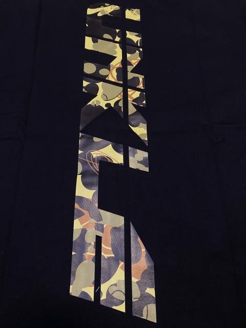 Bape Co-branded Camouflage Pattern Letter Print Tee 2 colors