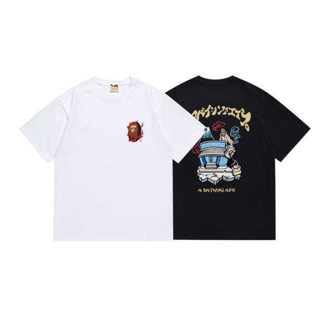 Bape store behind the flaming ape head Mt. Fuji Tee 2 colors