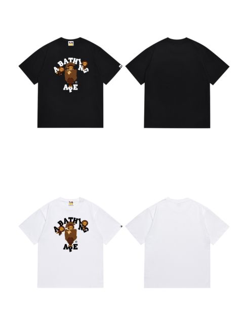 Bape Four Little Monkeys Ape Head Letter Print tee 2 colors