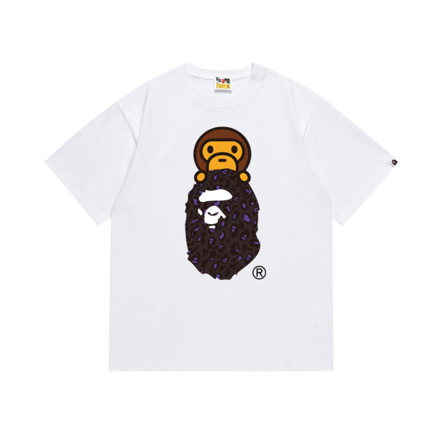 Bape Leopard Ape Head Cartoon Monkey Print Tee 4 colors