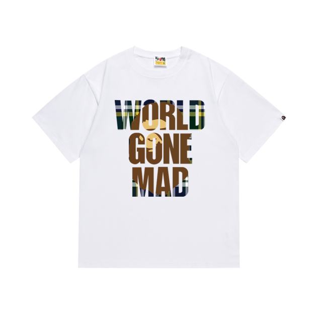 Bape Plaid Lettered Ape Head Tee 2 colors