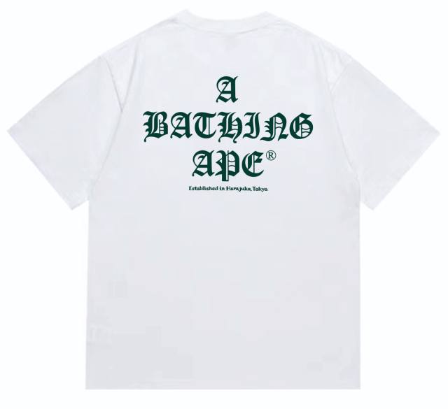 Bape 1993 Colorblock Ape Head Back Gothic Letter Print Tee 2 colors