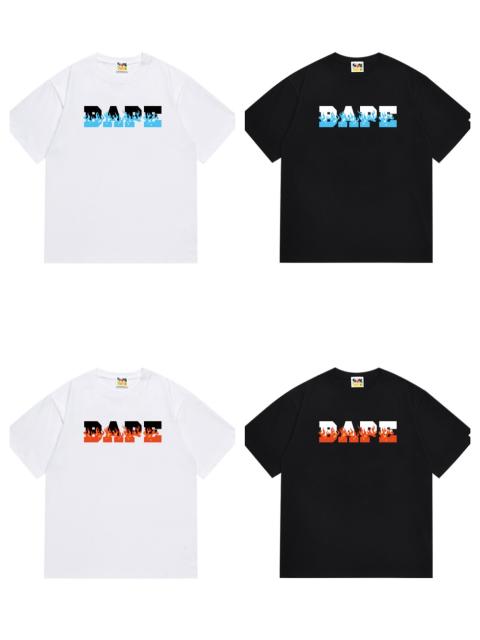 Bape Flame Letter Print Solid Color Tee 4 colors