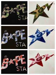 Bape STA Camouflage Lightning Star Letter Tee 6 colors