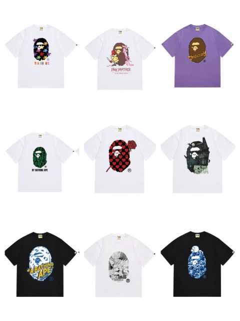 Bape Multicolor Big Ape Head Print Tee 9 colors