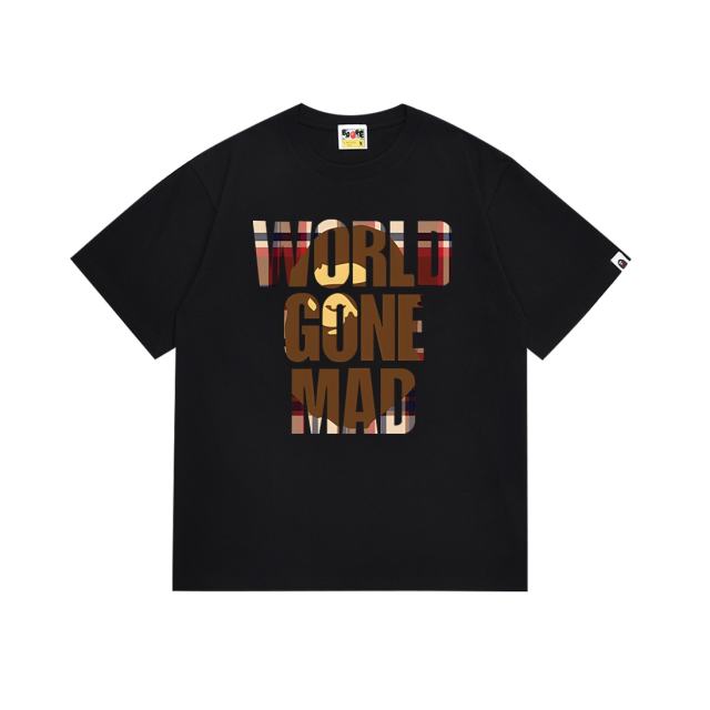 Bape Plaid Lettered Ape Head Tee 2 colors