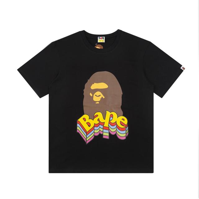 Bape Ape 3D three-dimensional colorful letters short-sleeved T-shirt