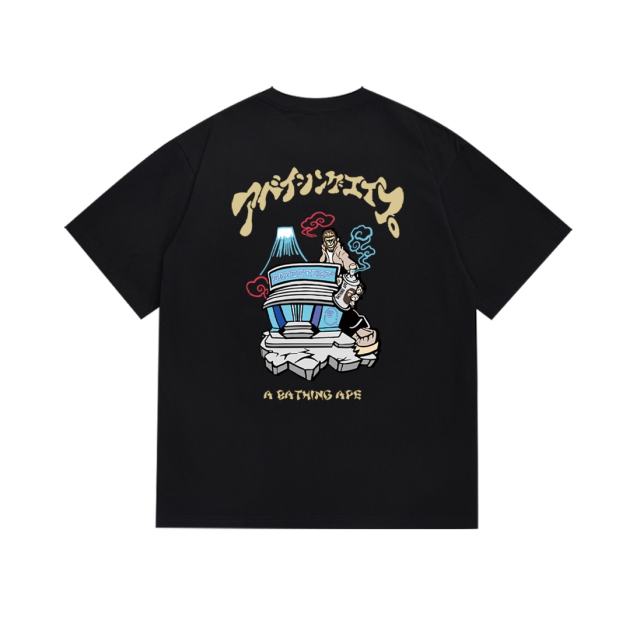 Bape store behind the flaming ape head Mt. Fuji Tee 2 colors