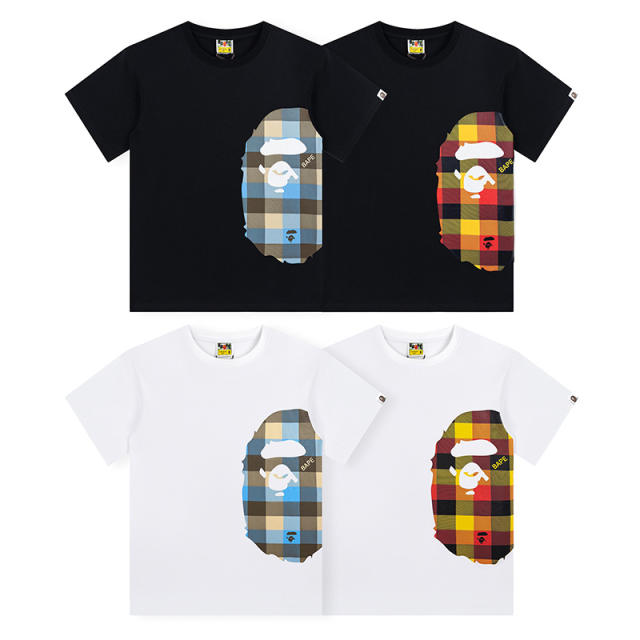 Bape Side Check Big Ape Head Print Tee 4 colors