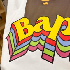 Bape Ape 3D three-dimensional colorful letters short-sleeved T-shirt