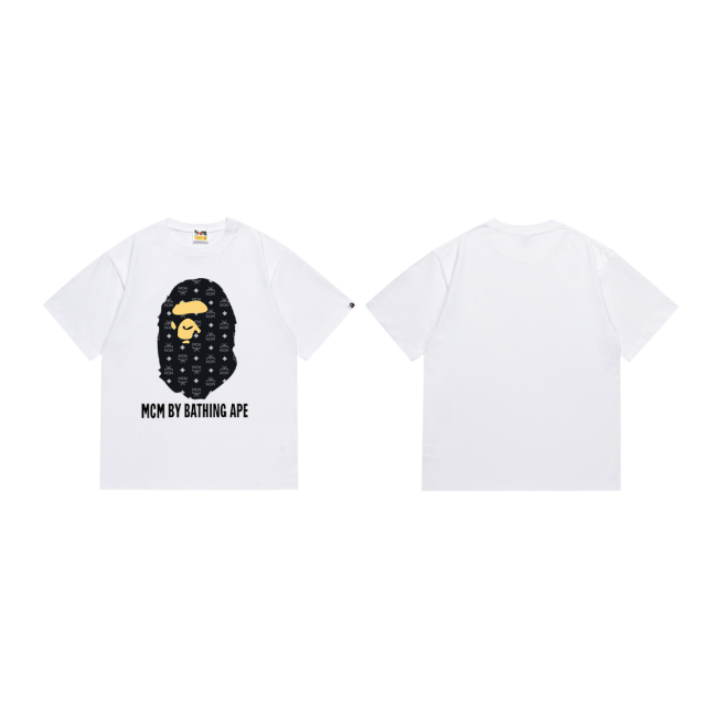 Bape MCM Diamond Block Pattern Ape Head Tee 4 colors