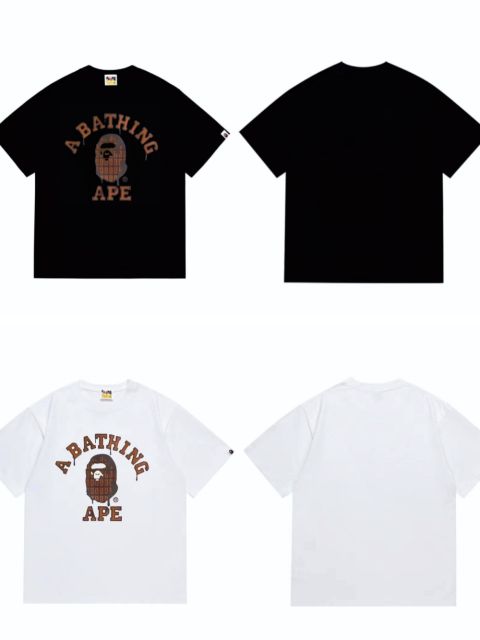 Bape Chocolate Melt Ape Head Letter Print Tee 2 colors