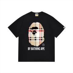 Bape Plaid Ape Head Letter Print Tee 2 colors
