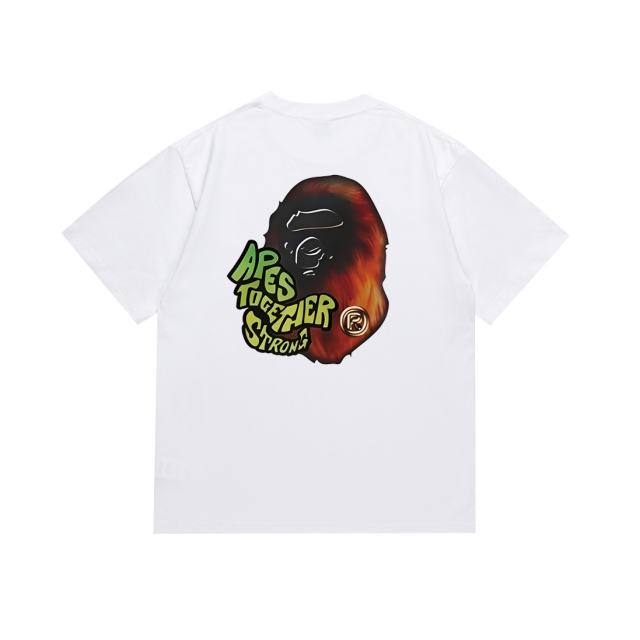 Bape Lion Fur Ape Head Graffiti Letter Print Tee 2 colors