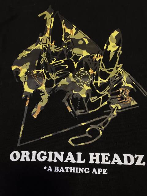 Bape Co-branded Camouflage Pattern Letter Print Tee 2 colors