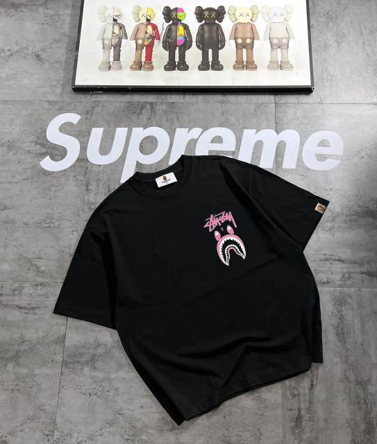 Bape Co-branded Shark's Mouth Letter Print tee 4 colors