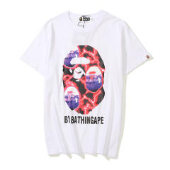 Bape Red Lightning Ape Head Print tee 2 colors