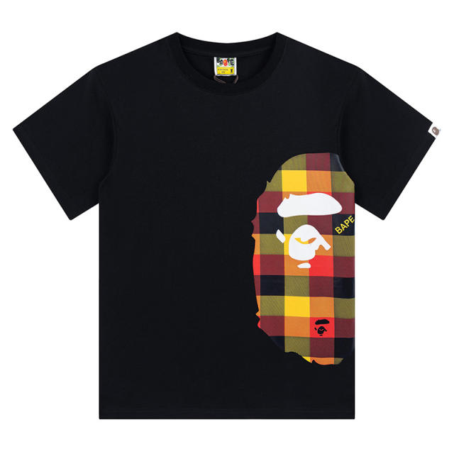 Bape Side Check Big Ape Head Print Tee 4 colors