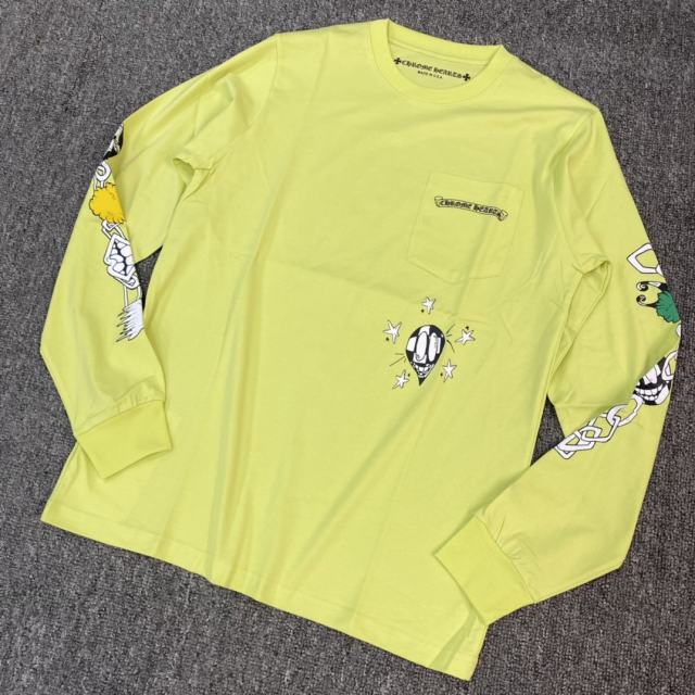 1:1 quality CH Apple Green Graffiti Print Long Sleeve T-Shirt