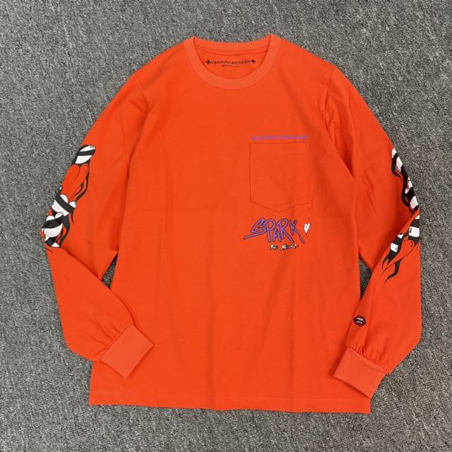 1:1 quality CH Pocket Spark Letters Sweatshirt Red Color long sleeve T-shirt