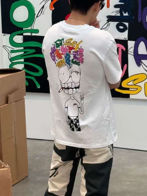 1:1 quality CH Back Graffiti Alphabet Portrait Print Tee