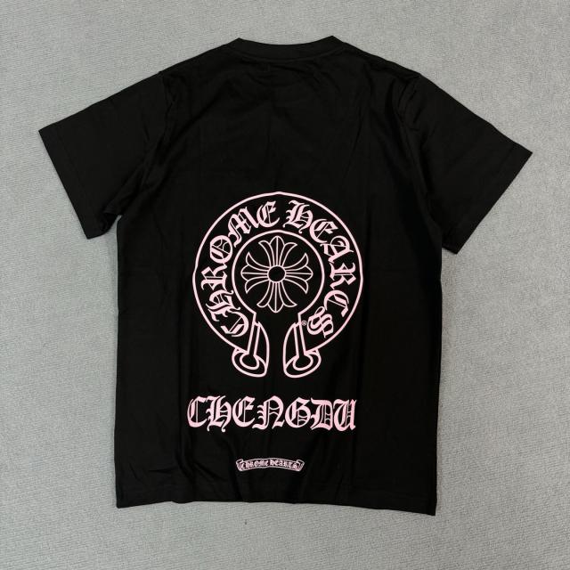 1:1 quality CH Pink Horseshoe Letter Print Tee