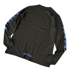 1:1 quality CH Blue Letter Print Long Sleeve T-Shirt