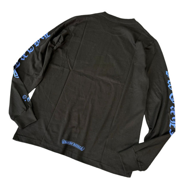 1:1 quality CH Blue Letter Print Long Sleeve T-Shirt