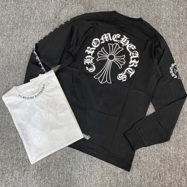 1:1 quality CH Monogrammed Collar Cross Arm Long Sleeve
