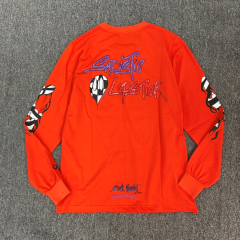 1:1 quality CH Pocket Spark Letters Sweatshirt Red Color long sleeve T-shirt