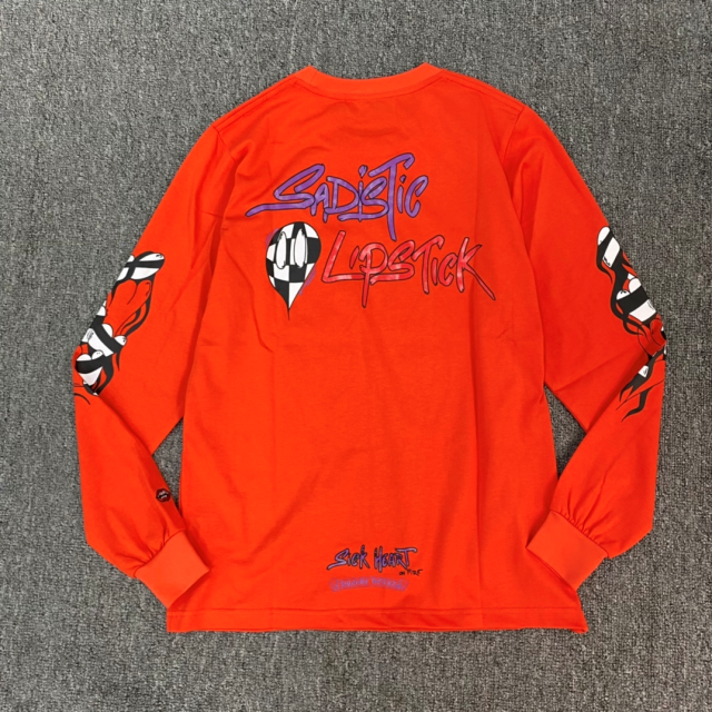 1:1 quality CH Pocket Spark Letters Sweatshirt Red Color long sleeve T-shirt