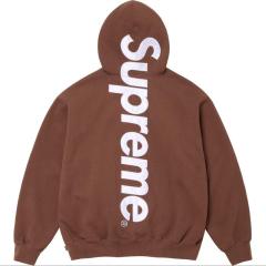 SUPREM* SATIN APPLIQUÉ APPLIQUE HOODED SWEATSHIRT HOODIE