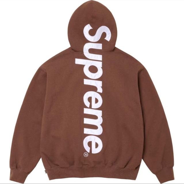 SUPREM* SATIN APPLIQUÉ APPLIQUE HOODED SWEATSHIRT HOODIE