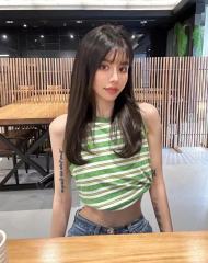 1:1 quality CH Embroidered Sword Stripe Short Sleeve Vest 3 colors for girls
