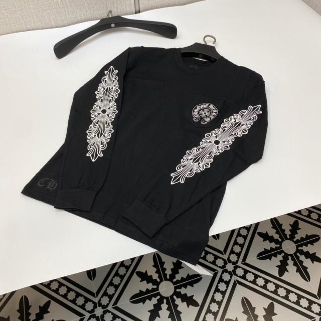 1:1 quality CH Horseshoe Cross Vine Long Sleeve T-shirt 2 colors