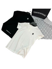 1:1 quality CH Treasure Sword Letter Embroidered Tee 2 colors for girls