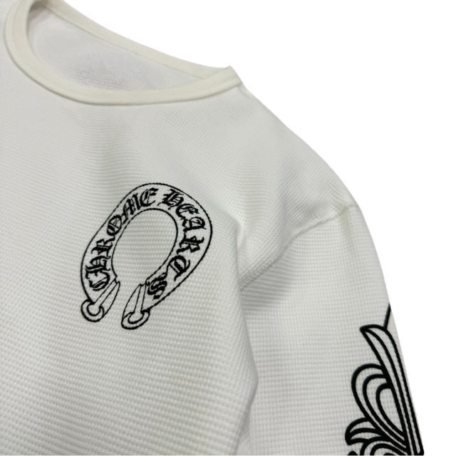 1:1 quality CH Waffle Fabric Printed Long Sleeve T-Shirt 3 colors