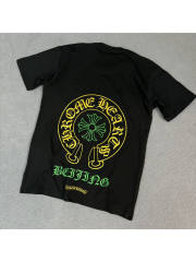 1:1 quality CH Beijing Anniversary Limited Yellow and Green Letter Print Tee
