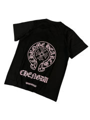 1:1 quality CH Pink Horseshoe Letter Print Tee